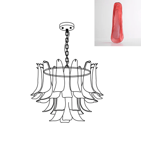 Murano Glass Leaf Chandelier