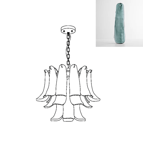 Murano Glass Leaf Chandelier