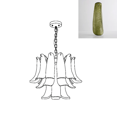 Murano Glass Leaf Chandelier