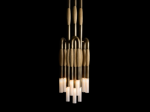 HORSEHAIR 9 PENDANT H51" x Ø17"