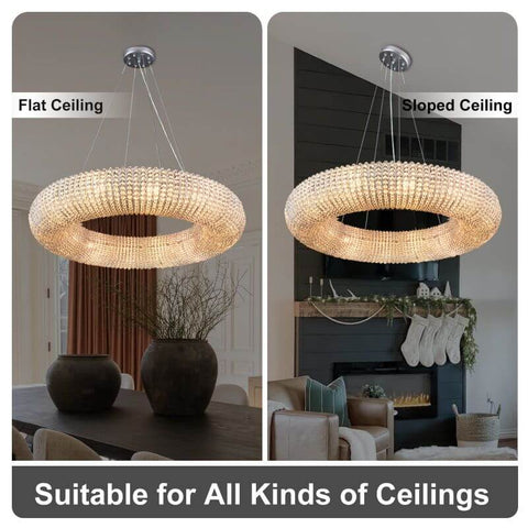 Halo Crystal Round LED Chandelier 41''