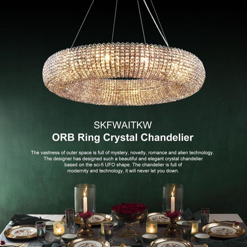 Halo Crystal Round LED Chandelier 41''