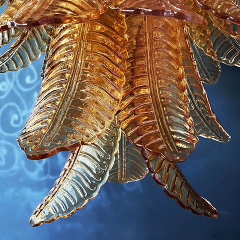 Amber Leaf Cascade Chandelier