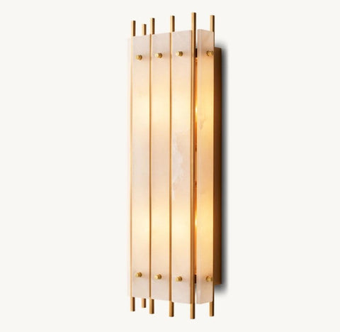Aurelius Alabaster Rectangular Wall Sconce 25''