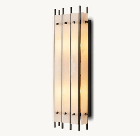 Aurelius Alabaster Rectangular Wall Sconce 25''