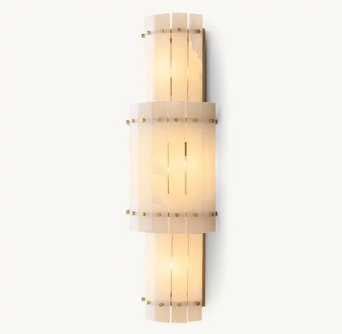 Aurelius Alabaster Round Wall Sconce 38''