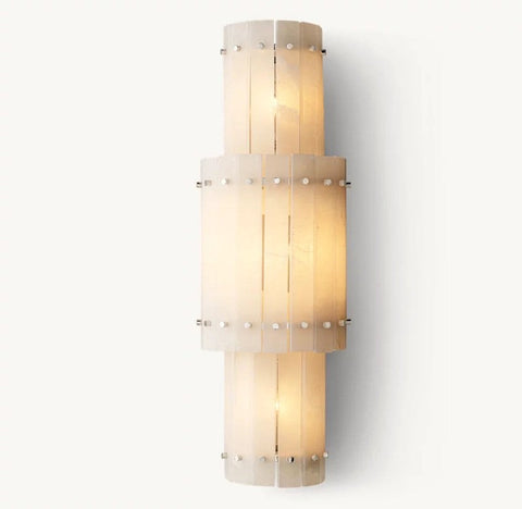 Aurelius Alabaster Round Wall Sconce 38''