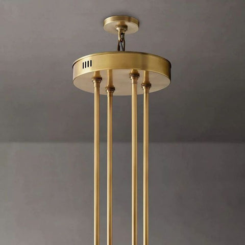 Industrial Round Two-Tier-Crystal Chandelier