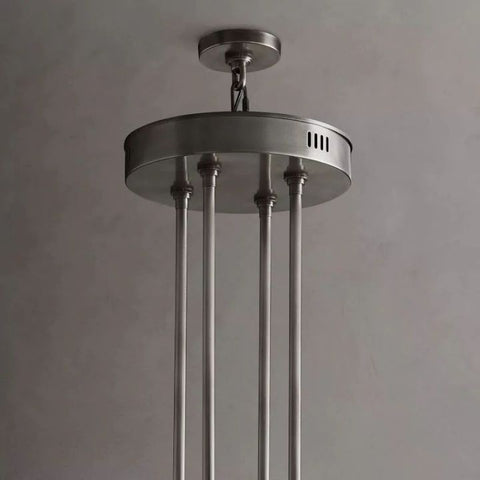 Industrial Round Two-Tier-Crystal Chandelier