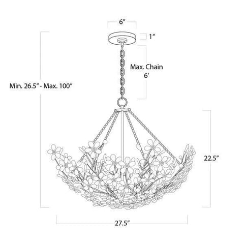 Cherish 6 Lights Round Chandelier