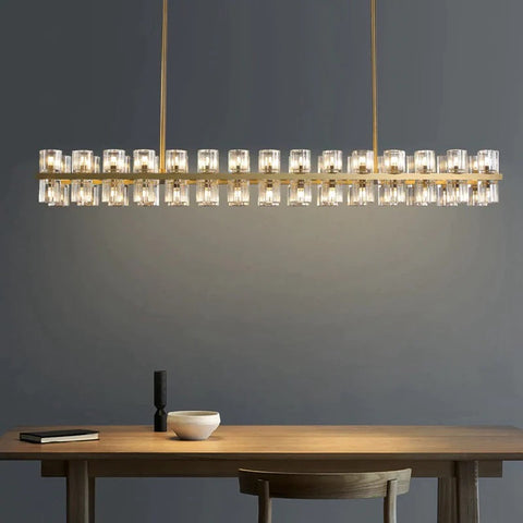 Industrial Rectangular Crystal Chandelier