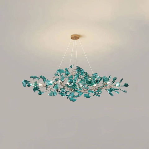 Colorful Glass Ginkgo Leaf Chandelier