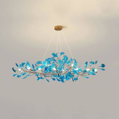 Colorful Glass Ginkgo Leaf Chandelier