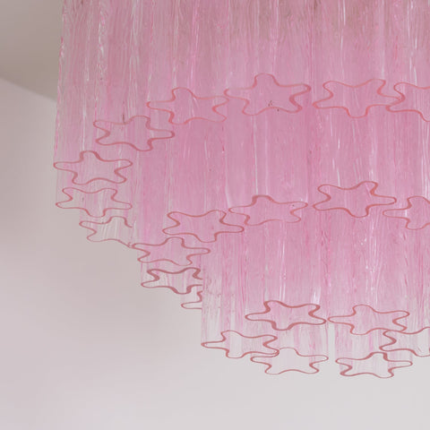 Murano Pink Glass Ceiling Light