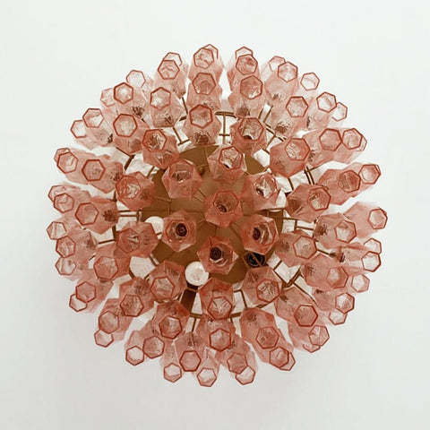 Murano Rhombus Pink Glass Ceiling Lamp