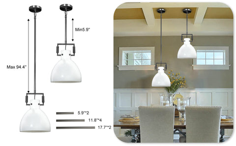 Funda Milk Glass Cloche Pendant