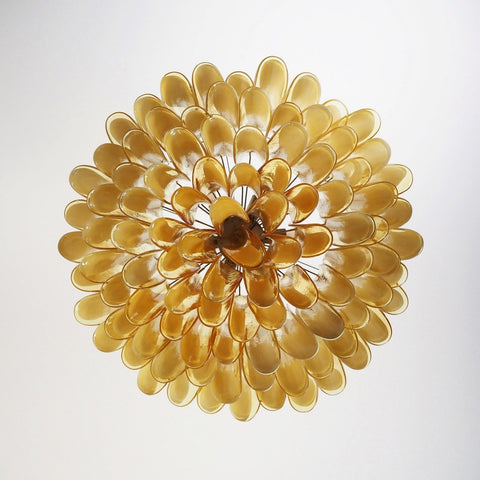 Petal Amber Murano Glass Chandelier