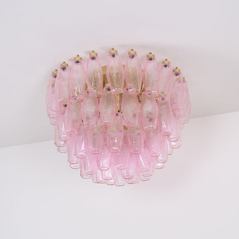 Poliedri Murano Pink Ceiling Light
