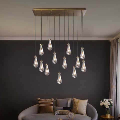 Raindrop Rectangle Chandelier 54''