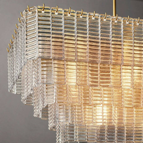 Samurai Clear Rectangle Chandelier 59"W