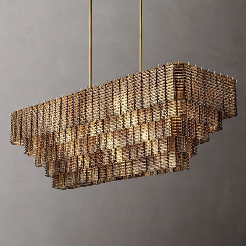 Samurai Smoke Rectangle Chandelier 59"W