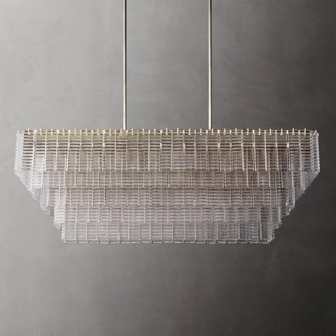 Samurai Clear Rectangle Chandelier 59"W