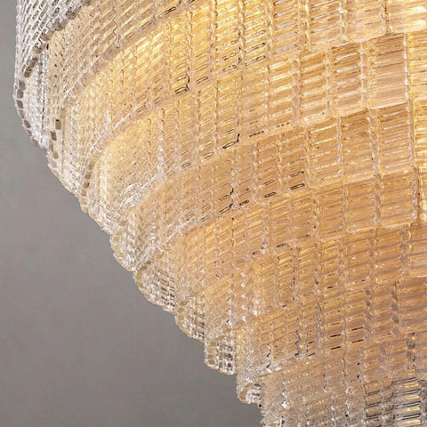 Samurai Clear Round Chandelier 41"D