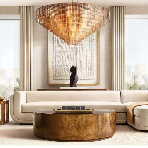 Samurai Smoke Round Chandelier 41"D