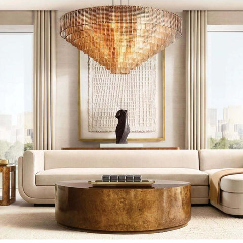 Samurai Clear Round Chandelier 41"D