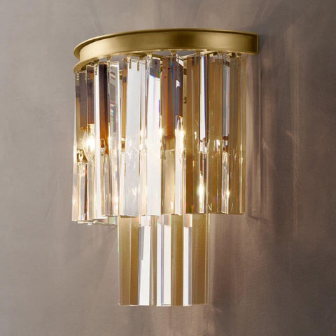Ryan Triangular Crystal Sconce 15"H