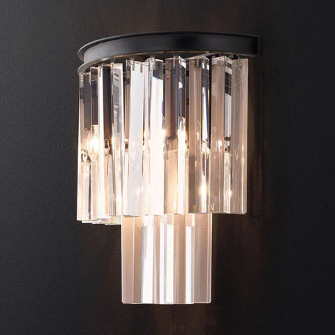 Ryan Triangular Crystal Sconce 15"H