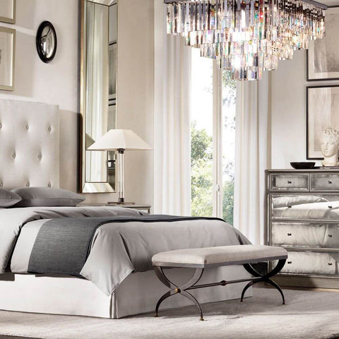Ryan Triangular Crystal Tiered Square Chandelier 47"
