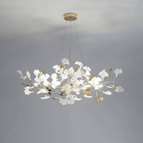 Unfolded Ceramic Ginkgo Leaf Chandelier