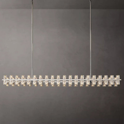 Industrial Rectangular Crystal Chandelier