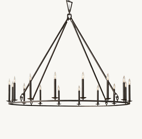 19TH C. ENGLISH OPENWORK ROUND CHANDELIER 72"