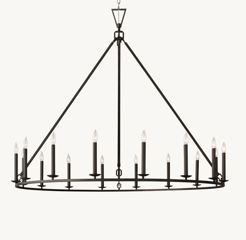 19TH C. ENGLISH OPENWORK ROUND CHANDELIER 72"