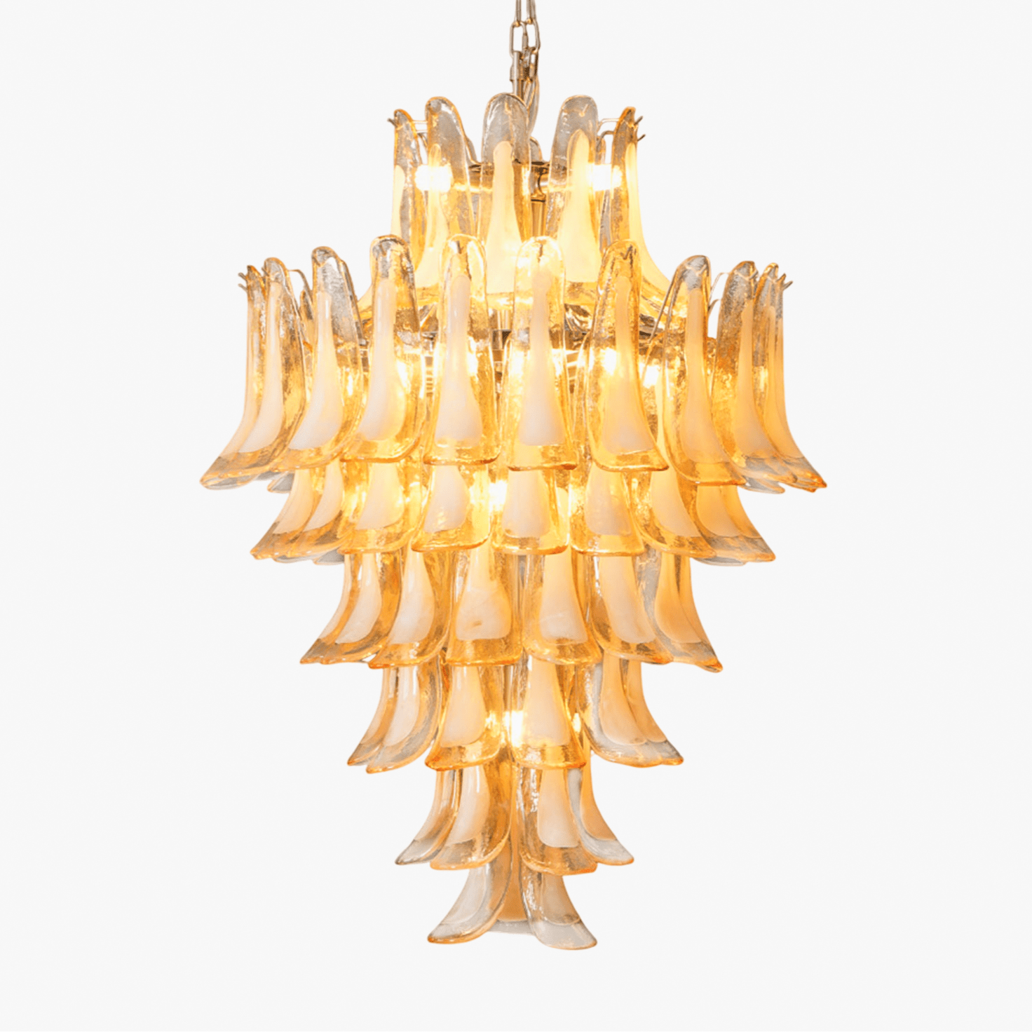 Amber Cloud Murano Glass Petals Chandelier