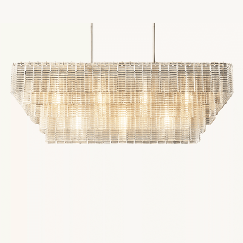 Samurai Clear Rectangle Chandelier 59"W