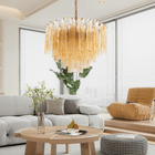Golden Amber Murano Glass Chandelier