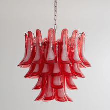 Crimson Glass Murano Petals Chandelier