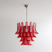 Crimson Glass Murano Petals Chandelier