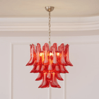 Crimson Glass Murano Petals Chandelier