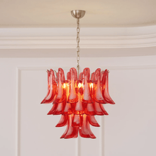 Crimson Glass Murano Petals Chandelier