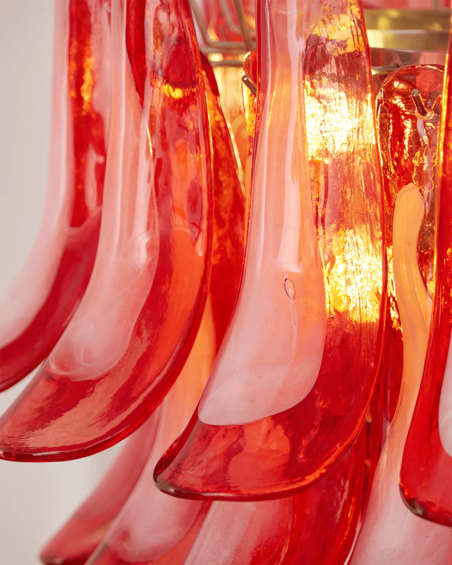 Crimson Glass Murano Petals Chandelier