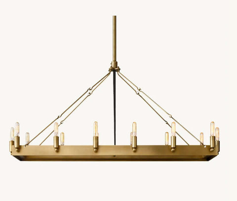 Camilo Vintage Candelabra Rectangle Chandelier 41''L