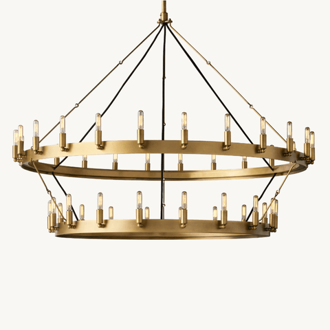Camilo Vintage Filament 2-Tier Round Chandelier 50''D