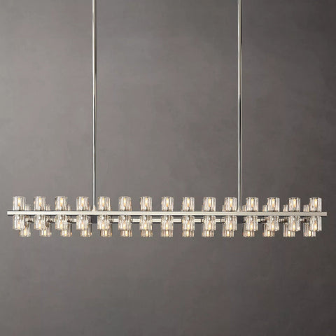 Industrial Rectangular Crystal Chandelier