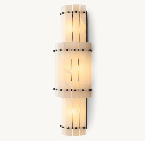 Aurelius Alabaster Round Wall Sconce 38''