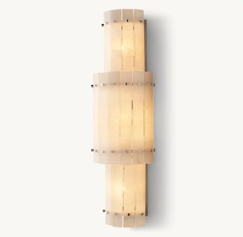 Aurelius Alabaster Round Wall Sconce 38''