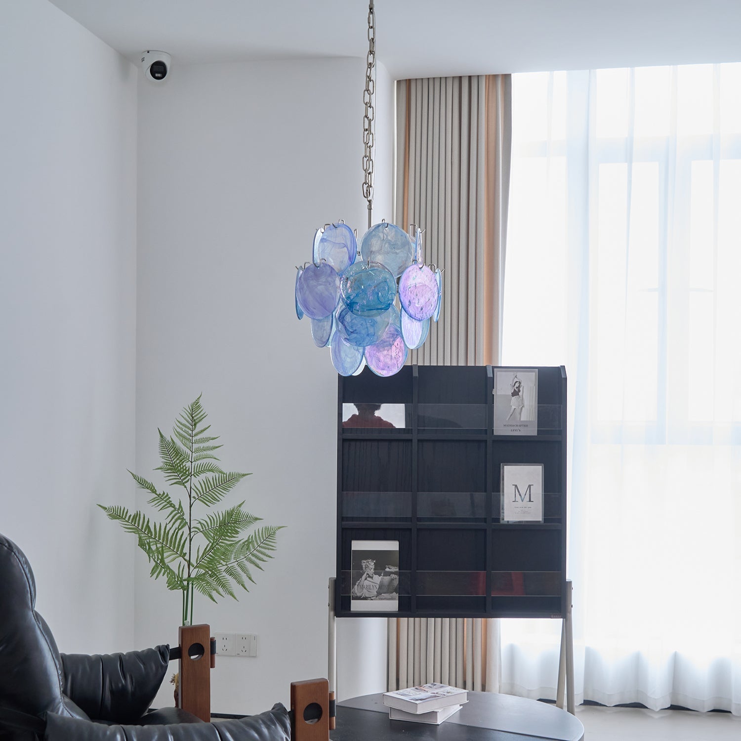Aqua Blue Glass Murano Chandelier